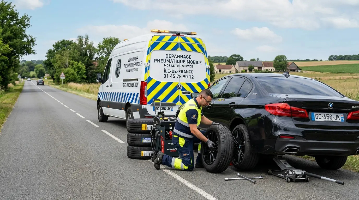 Atelier de dépannage pneumatique mobile SOS Pneu en Île-de-France