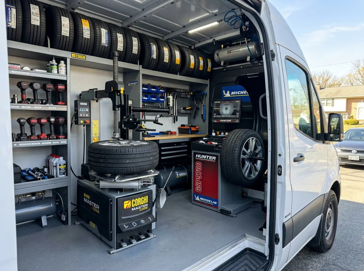 Intérieur équipé de nos camions ateliers de dépannage